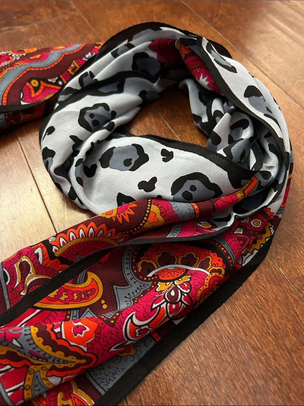 Morgan Taylor 100% Silk Paisley Print Scarf, Multicolored